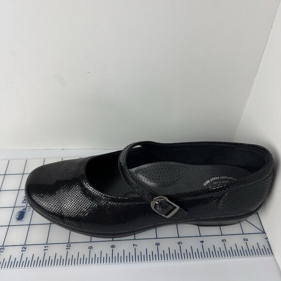 SAS Tripad Shoes Womens 10.5 M Black Maria Snake Print Buckle Mary Jane Comfort - Picture 10 of 11